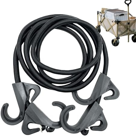 Cuerdas Elásticas con Mosquetón - 2m Cuerda Elástica Resistente para Camping - Cuerda de Amarre Reutilizable Segura Elástica para Moto Maletero Portaequipajes Tienda Equipaje Almacenamiento