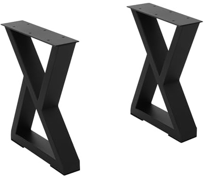 Table Leg, 2pcs Heavy Duty Furniture Legs, Metal Table Legs, X Shaped Desk Metal Furniture, DIY Modern Industrial Desk Legs, Load Capacity 200-300kg, 32*40cm, for Coffee Table Desk Stand Breakfast Bar