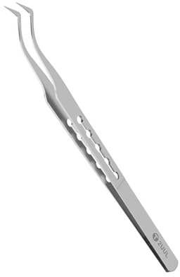 Pinzas de cabeza curvada de acero inoxidable para proyectos de manualidades, electrónica, reparación de joyas, pinzas de laboratorio
