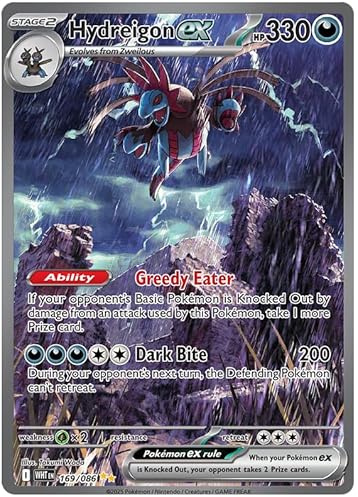 Hydreigon ex 169/086 Special Illustration Rare Pokemon Card | White Flare Set | Pokemon Scarlet & Violet Series | Titan Authenticated