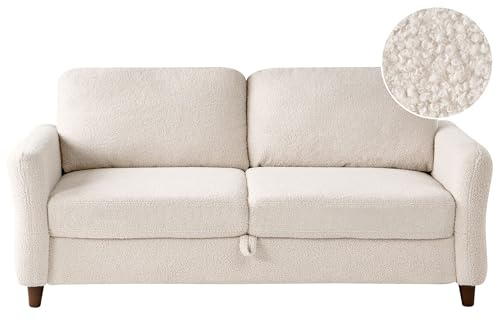 Beliani Sofa Boulcé beige 3-Sitzer gepolstert mit Stauraum Mare