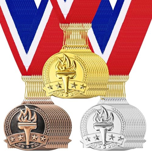 36 Stück Metall Medaille, Gold Silber Bronze, Gewinner Medaille Wettbewerbe