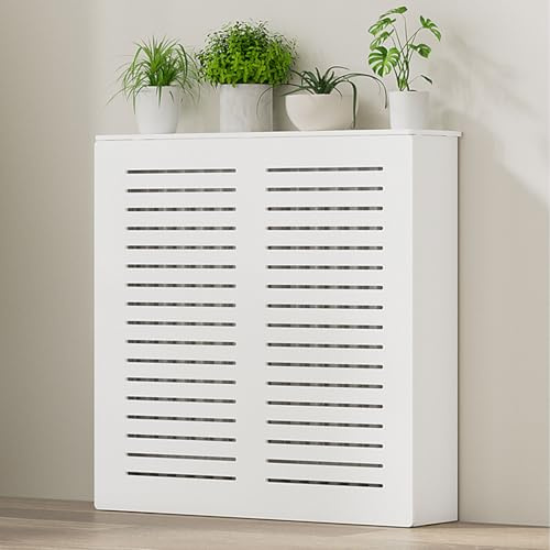 Heizkörperverkleidung Holz Weiß Verkleidung Heizungsrohre Boden Radiator Shelf No Drill Verbirgt Störende Heizkörper Rohre – Ideal Für Küche, Schlafzimmer, Wohnzimmer Und Büro(70x70x20 cm)