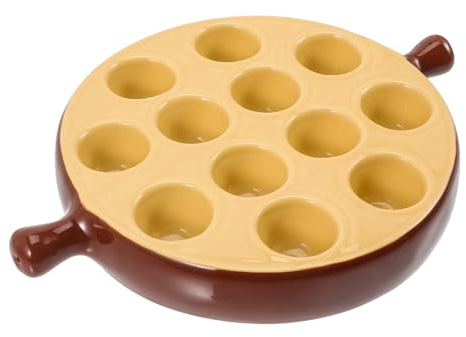 DECOMELODY Piatto Manico in Ceramica Resistente al Calore per Escargot Antiscivolo Teglia da Forno per Cucina e Ristorante per Lumache