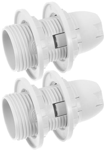 HOMSFOU Douille pour Lampe sur Pied E14 2 Pièces en Plastique Blanc, Légère, Isolante et Facile à Remplacer, pour Lampes de Table et Lustres