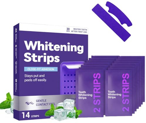 Teeth Whitening Strips, 14 Streifen Neue ZahnaufhellungsstreifenEntfernt Verfärbungen Effektiv Zahnaufhellung,Schnelle Entfernung von Zahnflecken，Einfache Verwendung Zu Hause Oder Auf Reisen