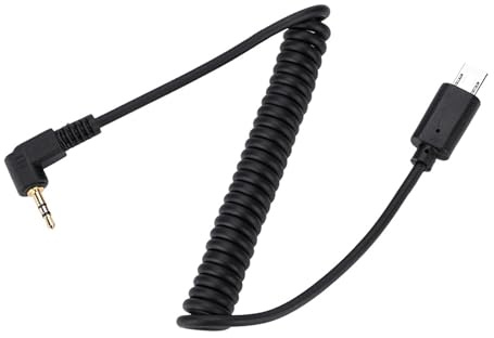 Jiawu RM-VPR1 S2 Shutter Release Cable 3.5mm 2.5mm Remote Trigger for A7III A9 A99 II A7 II A6500, Stretchable Spiral Coiled Cord, Perfect for Flash Trigger (3.-S2#02)