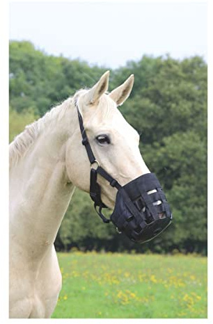 Shires Nylon Grazing Muzzle Pony Black