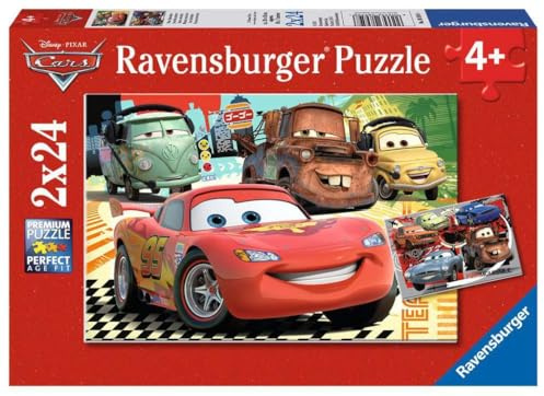 Ravensburger Puzzle Disney Cars Neue Abenteuer - 2x24 Teile Puzzle ab 4 | 2x24 Teile Disney Cars Puzzle, Kinderpuzzle ab 4 Jahre, Ravensburger Qualität