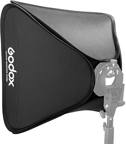 Godox 60 x 60 cm Tragbare Faltbare Softbox-Kit für Kamera,Fotografie,Studio,Blitz,Passend für Bowens Elinchrom Mount