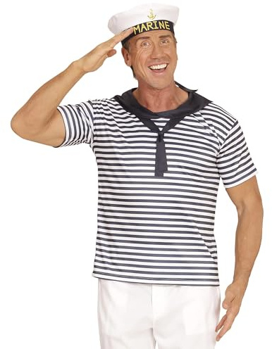 W WIDMANN MILANO Party Fashion - Ensemble de costumes Marine, chemise et chapeau, marins, capitaine, carnaval, soirée à thème