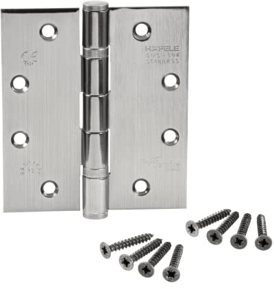 Gedotec Türscharnier Edelstahl matt Aufschraubband für Zimmertüren & Tore - Startec DHB 3222 | Türband für ungefälzte Innentüren | Tragkraft 120 kg | 1 Stück - Schwerlast-Scharnier Tür mit Schrauben