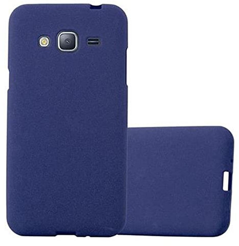 Cadorabo Hülle kompatibel mit Samsung Galaxy J3 2016 Schutzhülle TPU Silikon Case Frost Design Slim Kratzfest Weiche Gummi mit Rundumschutz Case Hülle für Galaxy J3 2016 in Blau