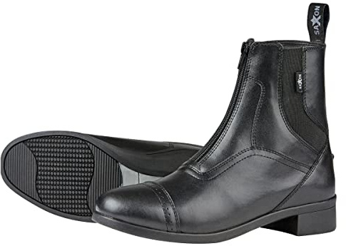 Saxon Syntovia Childrens Horse Riding Zip Paddock Boots - Black: Childs 9