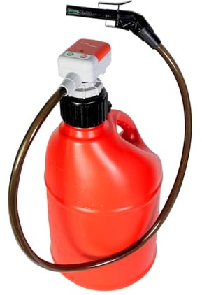 TERA PUMP TRFA01-XL 2nd Gen. Battery Powered Overfill Protection Fuel Transfer Pump w/Universal Gas Can & Utility Jug Adapter, 4.27ft Vinyl Hose, 2.5 GPM for Gas Diesel E15 E85 Fuels