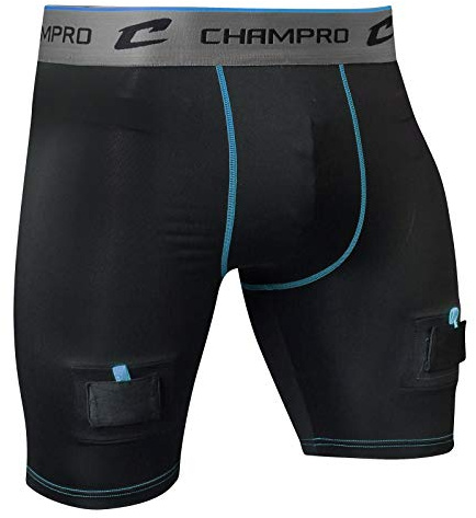 Champro Men's Crease Hockey Compression Jock Short Black