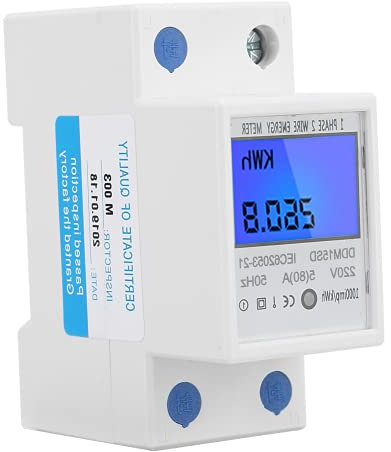 Contatore Energia Elettrica, Contatore elettrico digitale monofase 2 fili 1Phase su guida DIN elettronico KWh Meter 220V 5 (80) A