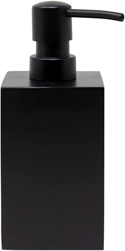 Yew Design Schwarzer Matter Seifenspender für das Badezimmer, 450 ml, Eckige Rostfreie Pumpe für Flüssigseife, Geschirr oder Hände, für Küchenspüle, Arbeitsplatte und Badezimmer