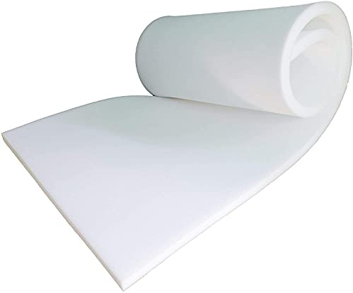 ADAM ICON Premium High Density White Upholstery Foam Sheet for Cushions Window Seat Pads Sofa Dinning Indoor Floor mat Wheel Chair Bench Outdoor Chair Padding 60x20x 1