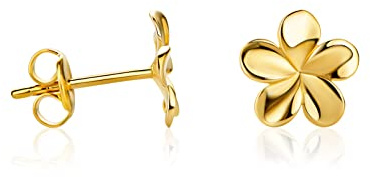 PRINS JEWELS Ohrstecker 14 Karat Kleine Blumen Ohrringe Aus 585 Gelbgold