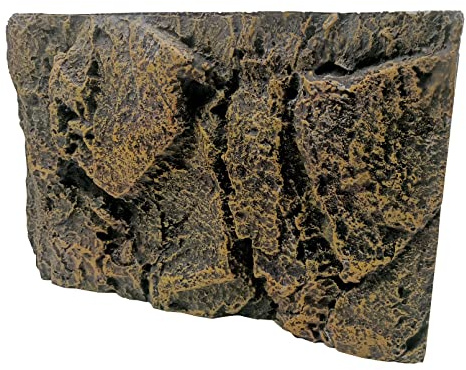 Tfwadmx Rock Terrarium Background 3D Reptile Tank Background Board Amphibian Stereo Backdrop Wall Snake Habitat Decor for Lizard Bearded Dragon Gecko Spider Chameleon Turtle Fish (Yellow Rock)