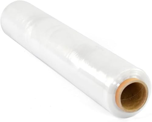 Mugar- Film Transparente o Negro para Retractilar- Plástico para Embalar- 1,2,3 o 6 Rollos de 2 Kilogramos aprox.- 23 mu (Transparente, 6 Rollos)