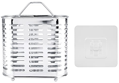 Support D'ustensile Autocollant Cage Murale de Baguettes 16x14x8cm en Acier Inoxydable Caissons de Cuisine évier de Panier de Séchage, Boîte de Rangement de Couteaux Fourchettes Cuillère