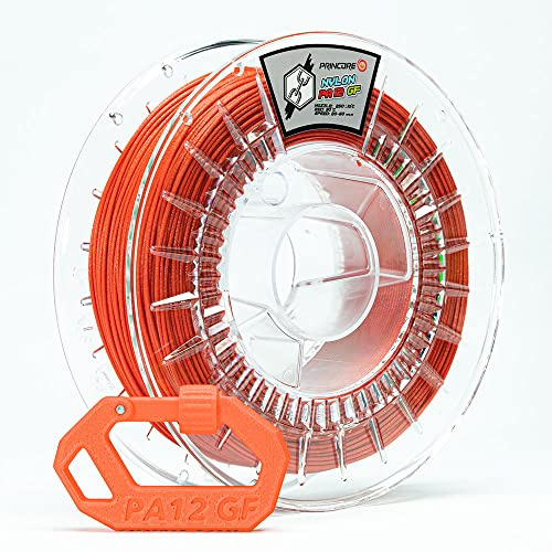 PRINCORE NYLON PA12 GF Filament, Glasfaser 3D-Druck-Filament, 1,75mm industriell (Rot), 500g