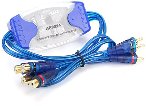 Aqxreight Filtro Antirumore per Auto Isolatore con Anello di Terra Placcato in Oro per Automobili-Isolatore di Anello di Terra Automobilistico a 4 Canali