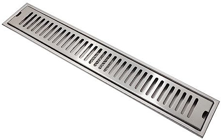 Duschrinne Edelstahl Ablaufrinne, Bodenablauf Dusche Duschablauf Sehr Flach Duschabfluss Duschablaufrinne Duschrinne für Küche, Bad, Dusche, Garage und Keller(Size:120cm,Color:Mittlere Entwässerung)