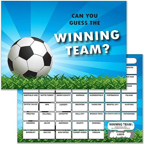 10 x Football Team Fundraising Scratch Cards. A5 Cards with 52 Squares to Raise Money for Charity