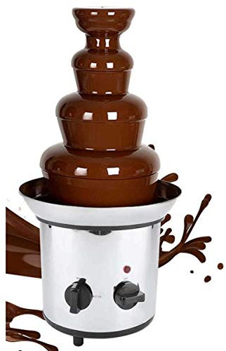 Chocolate Fountain,4 Layer Chocolate Fondue Fountain Machine Stainless Steel Fondue Maker for Nacho Cheese, BBQ Sauce, Ranch, Liqueurs