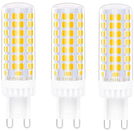 Jiotouhu lampadina G9 LED, 10W equivalente a 100W alogena, Bianco caldo 3000K, Contiene 95 perle, Angolo luminoso super luminoso di 360 °, 220V, Non dimmerabile, Confezione da 3