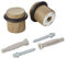 SOTECH juego de 2 topes de puerta de acero STOPPER fijación al suelo (Ø 36 mm, altura 32 mm, decoración de madera de roble) Tope de puerta