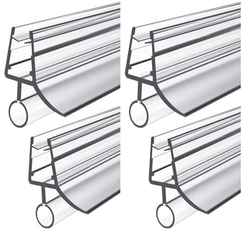 4er Set 50CM Duschtürdichtung für 6mm bis 12mm Glas Duschdichtung für Duschkabinen Dichtungsleiste Ersatz 200CM Gesamtlänge (10mm)