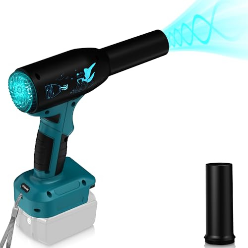 Upgrate Jet Dry Gebläse für Makita 18V Batterie, 400G Winddruck, High Power 500W, Akku Druckluftstauber ersetzen Druckluftkanne, Jet Fan für Auto trocken, Tastatur Computer Reinigung, Luftbett
