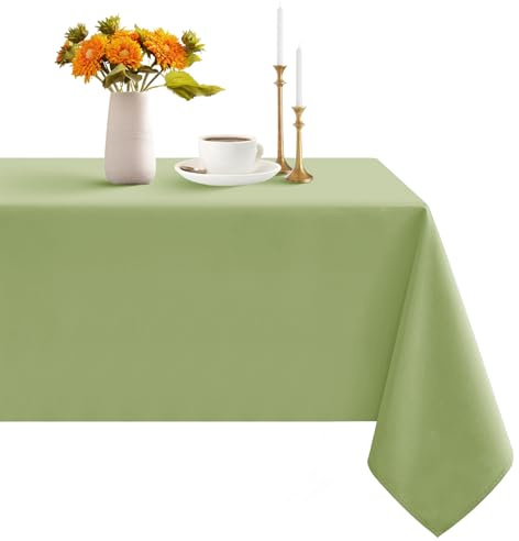 Romanstile grüne Tischdecke Outdoor abwaschbar 100x140 rechteckig,wasserabweisend,schmutzabweisend Tischtuch Table Cloth Tischdecken für Frühling,Ostern,Geburtstag,Party,Hochzeit,Garten,Sommer