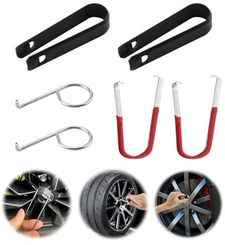 Raykce Wheel Bolt Cap Cover Removers Tool Set 6 PCS for Most Cars - Durable ABS and Alloy Metal Hub Lug Nut Cover Puller Car Tire Nut Removal Tool, for Car DIY and Repairs