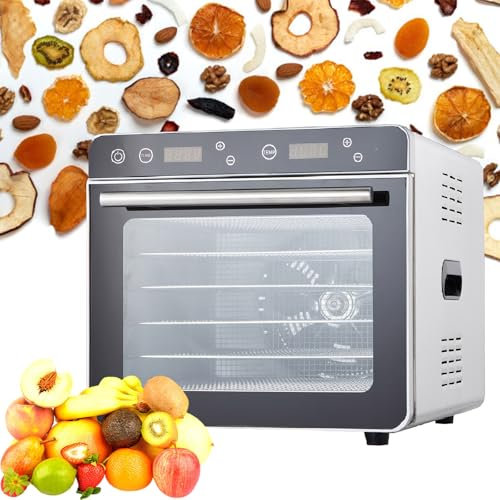 Deshidratador De Alimentos Para Cecina De 700 W, Bandejas De Acero Inoxidable De 6/8, Control De Temperatura De 185 ℉, Temporizador De 24 Horas, MáQuina Secadora Para Verduras,6Tray-220V