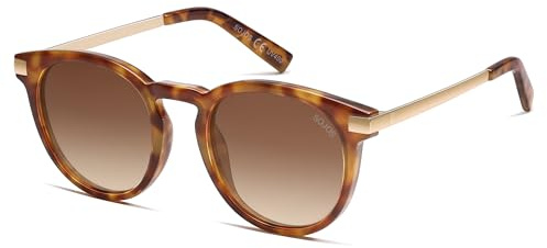 SOJOS Retro Round Polarized Sunglasses Womens Mens Classic Vintage Trendy Sunnies SJ2368, Caramel Tortoise/Brown