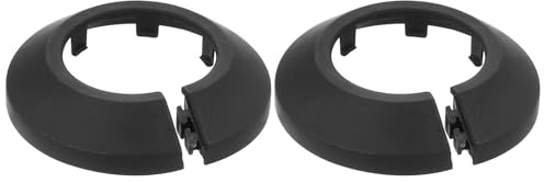 sourcing map Escutcheon Plate, 2Pcs 32mm - Fit 1.26 Outer Diameter Split Pipe Flange Water Pipe Cover Collar Decoration, PP Plastic Plumbing Cover Plates (Black)
