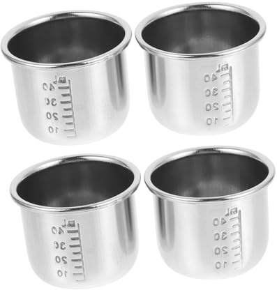 Ipetboom 4 Pezzi Tazze Graduatorie Acciaio Inossidabile per Medicinali Misuratori Multi Funzionali con Scale per Precisione e Controllo