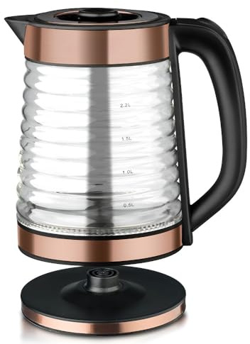 Bouilloire Électrique En Verre Transparent De 2,2 L, Chauffe-eau Automatique Multifonction De Grande Capacité Avec Protection Contre La Surchauffe