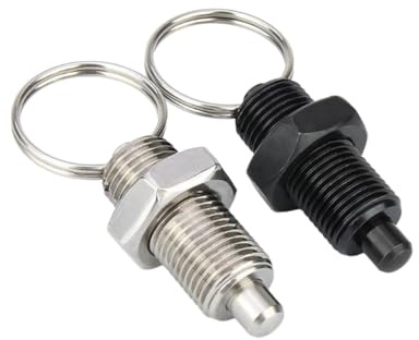 1 pièce M12 Goujon d'indexation à ressort à filetage complet de type réinitialisation en acier au carbone noirci/acier inoxydable, piston à bouton