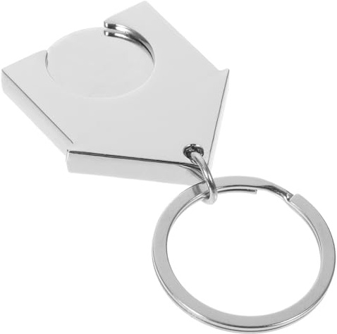 CONGARTENO Shopping Trolley Token Keychain Metal Pendant Compact Trolley Coin Holder for Supermarket Cart Use Car Key Ring Accessory