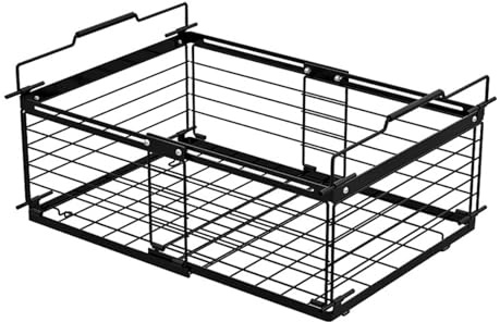 ZYKEJJDDAK Expandable Chest Freezer Bin Stackable Adjustable Length Metal Frame Ergonomic Handle Refrigerator Storage Basket Vertical Space Saving Freezer Organiser
