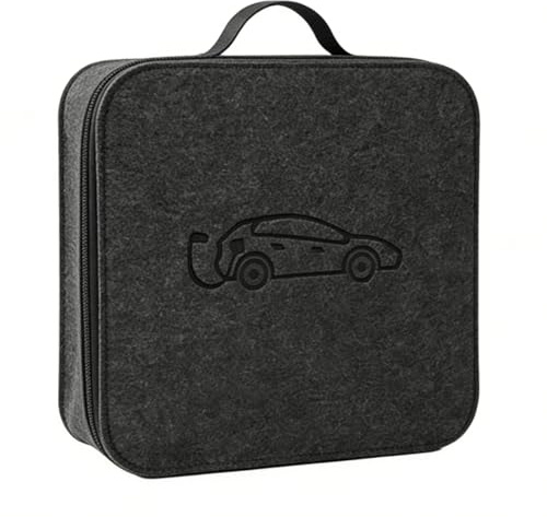 EV Charging Cable Organizer - Storage Organizer for Electric Vehicle Charging Cords with Weatherproof Felt Fabric | Premium Portable Case for Extension Cords Adapters Tools Trunk