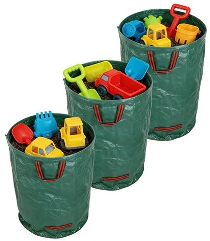 Bolsas Recolectoras De Hojas, 3 Sacos Para Escombros, Con Asas Reforzadas, Bolsas Plegables Para Césped, Hojas Y Residuos, Sacos Resistentes Para Jardinería