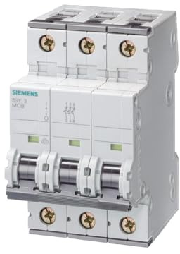 Siemens 5SY43637 Zusatzschutz, UL 1077 Rated, 3-poliger Breaker, 63 Ampere Maximum, Auslösecharakteristik C, DIN-Schienenmontage