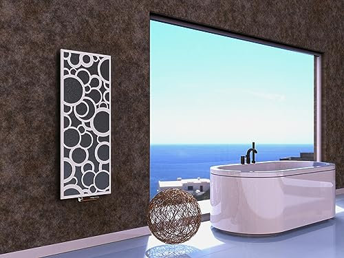 BADHEIZKÖRPER Design Kreta 2 120x47 cm 799 Watt weiß SZAGATO Designheizkörper handtuchwärmer handtuchtrockner handtuchhalter paneelheizkörper vertikal mittelanschluß